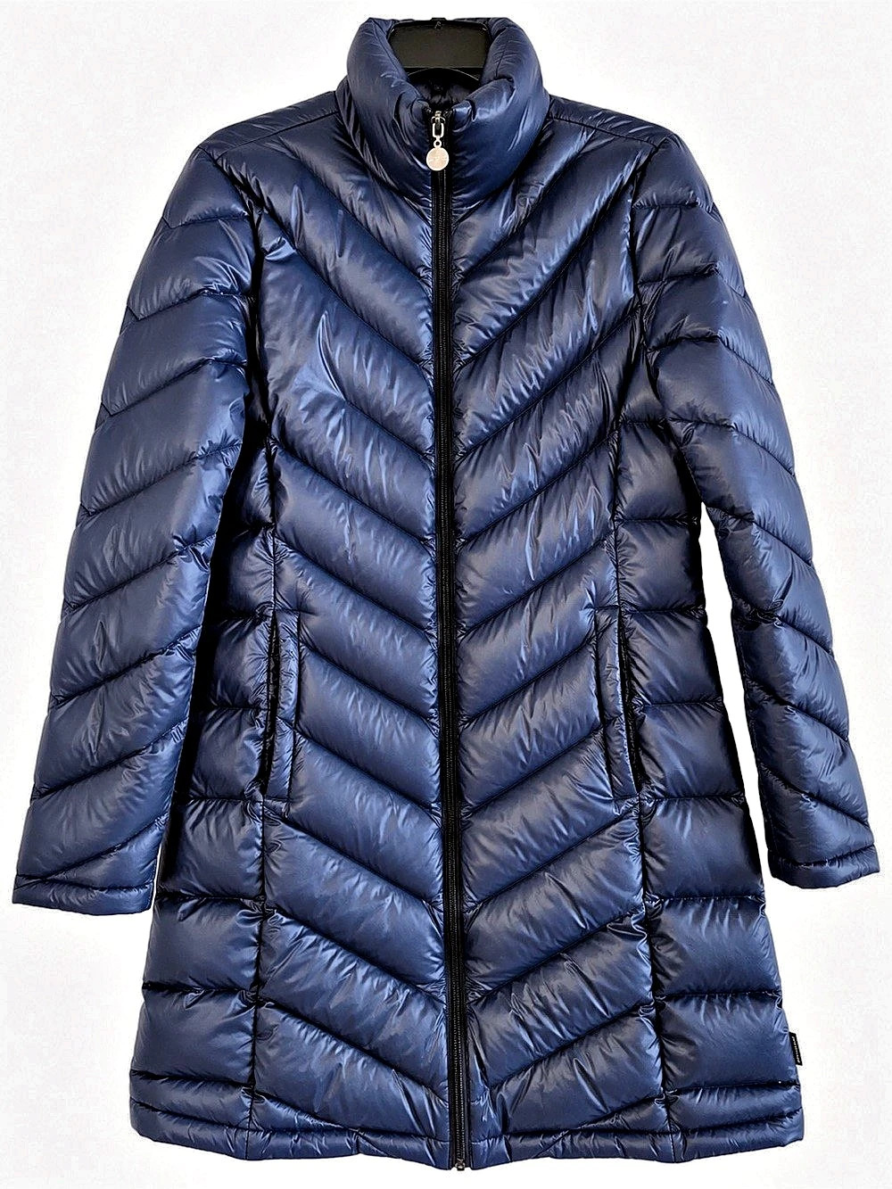 Calvin Klein Packable Lightweight Premium Duck Down Puffer Coat Blue Small